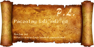 Paczolay Lénárd névjegykártya
