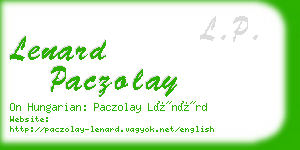 lenard paczolay business card